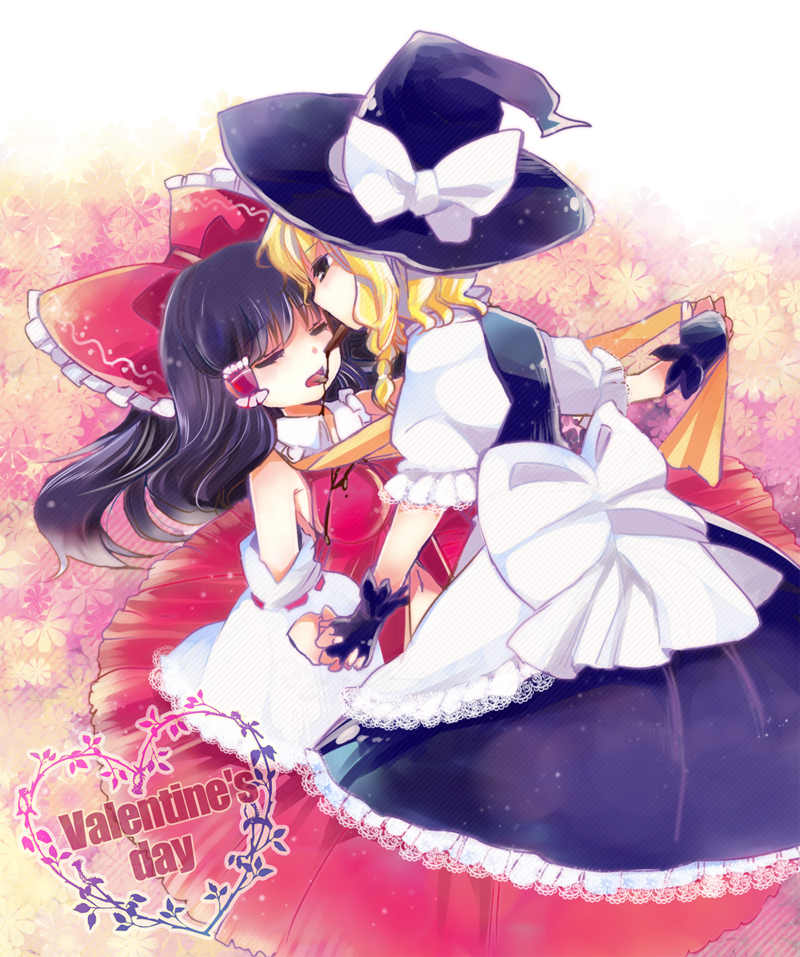 hakurei reimu and kirisame marisa (touhou) drawn by oimoto_jirou