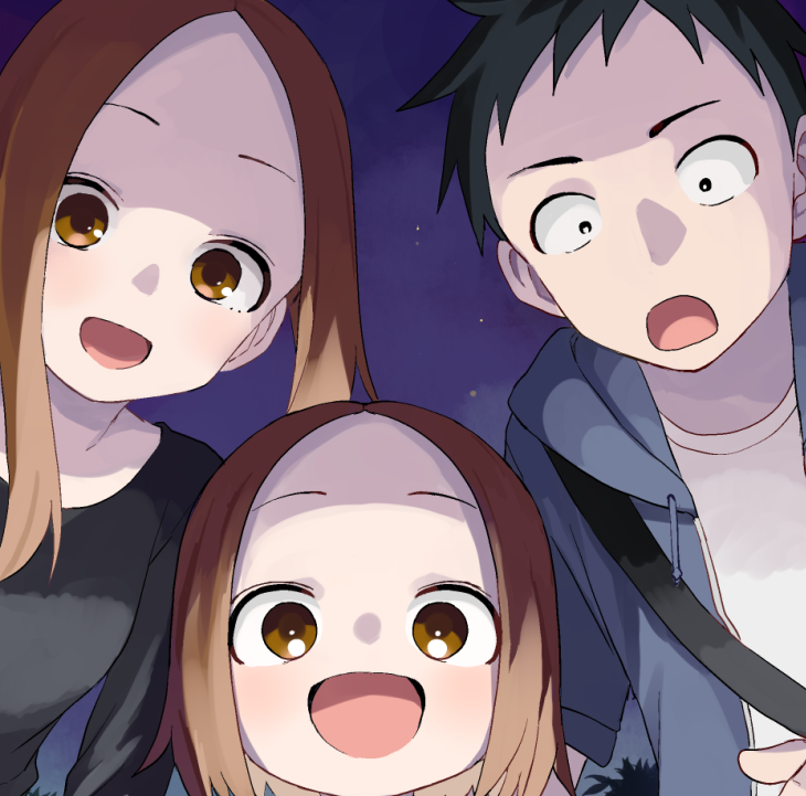 takagi-san, nishikata, and nishikata chii (karakai jouzu no takagi-san and 1 more) drawn by yamamoto_souichirou