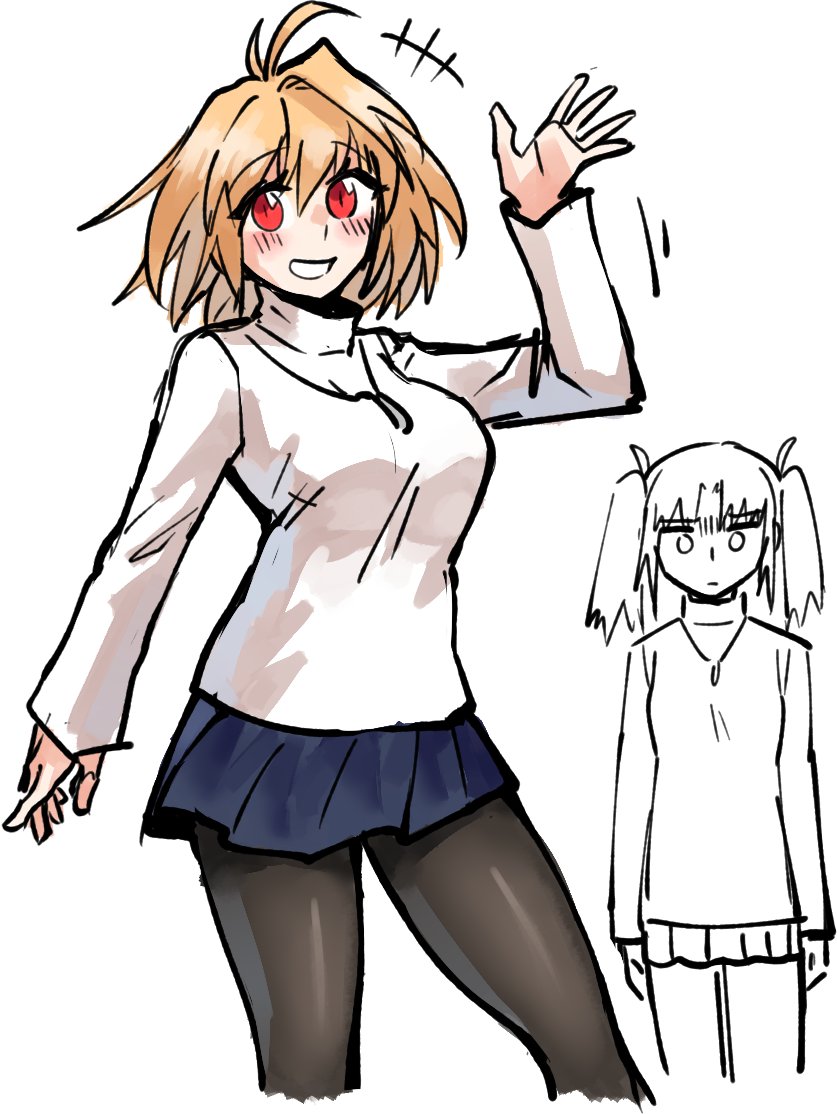arcueid brunestud and yumizuka satsuki (tsukihime) drawn by dailyyumiduka