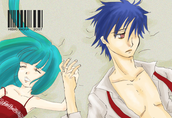 furude rika and akasaka mamoru (higurashi no naku koro ni) drawn by okaneko