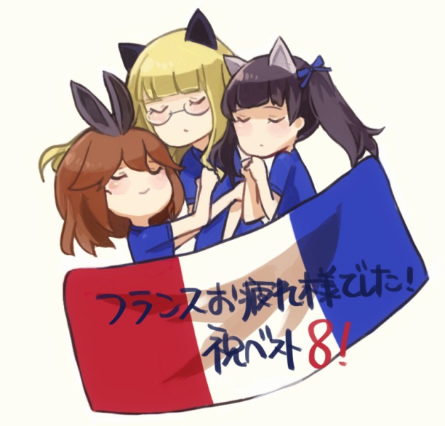 perrine h. clostermann, georgette lemare, and amelie planchard (world witches series and 3 more) drawn by shirono_kuma