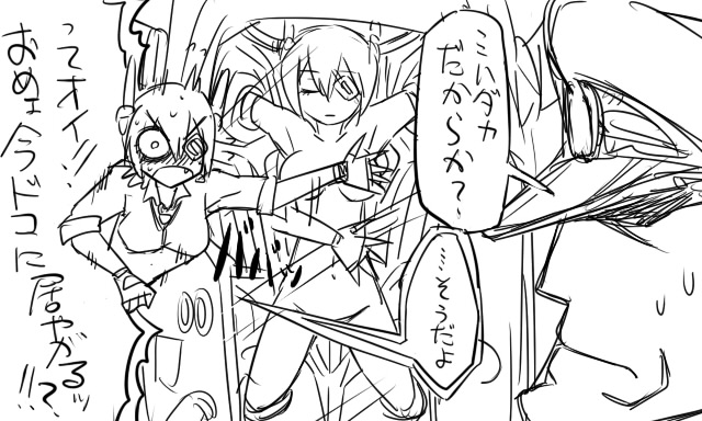 admiral, tenryuu, and matsuda chiyohiko (kantai collection) drawn by tonda