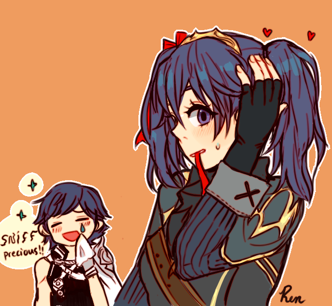 lucina and chrom (fire emblem and 1 more) drawn by renietan