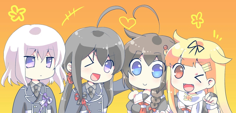 shigure, yuudachi, shigure kai ni, yuudachi kai ni, namazuo toushirou, and 1 more (kantai collection and 1 more) drawn by usaginoheyafrom