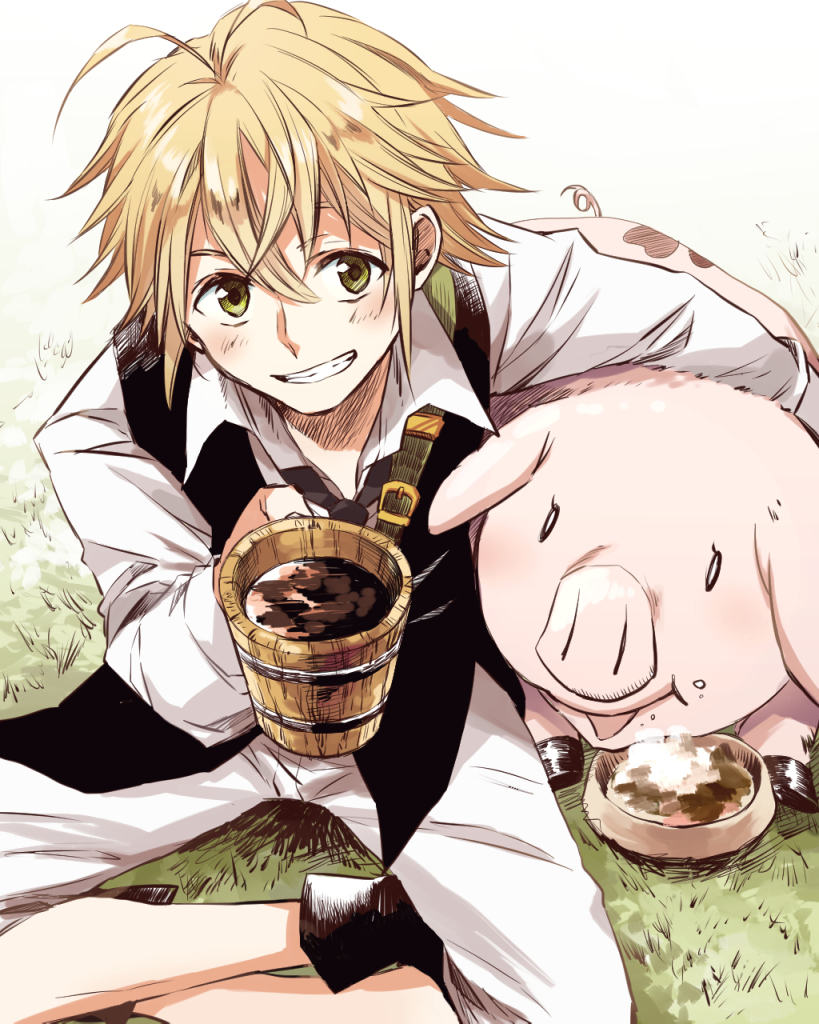 meliodas and hawk (nanatsu no taizai) drawn by mssz