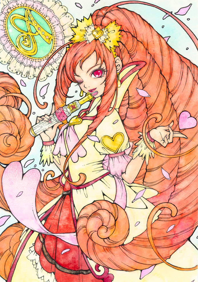 madoka aguri and cure ace (precure and 1 more) drawn by sayococco