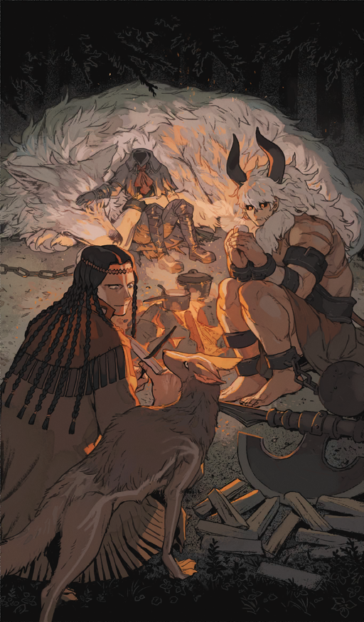asterios, lobo, geronimo, and hessian (fate and 1 more) drawn by nagabe