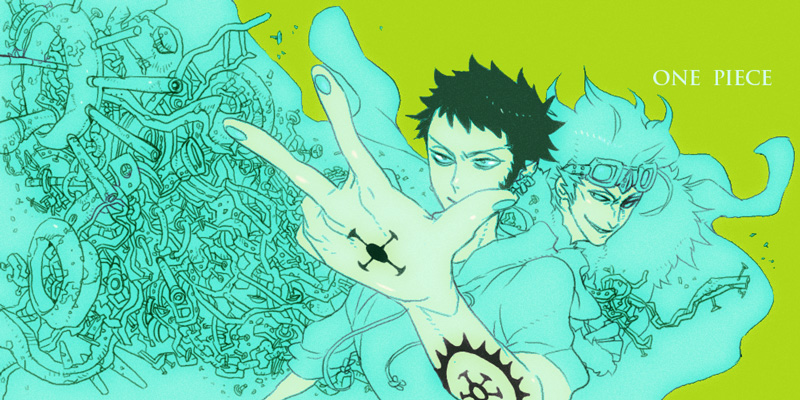 trafalgar law and eustass kid (one piece) drawn by koko_(coco_-_coco)