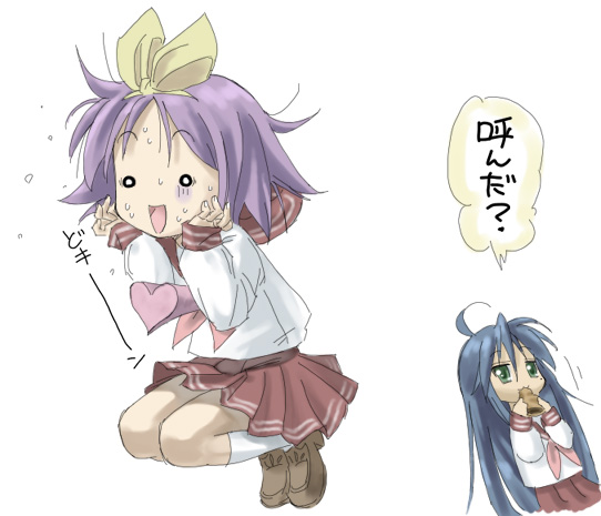 izumi konata and hiiragi tsukasa (lucky star) drawn by you2