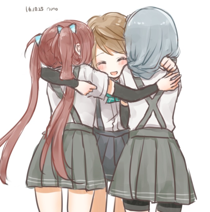 michishio, asagumo, and yamagumo (kantai collection) drawn by nuno_(pppompon)
