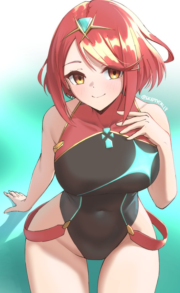 pyra (xenoblade chronicles and 1 more) drawn by skeptycally