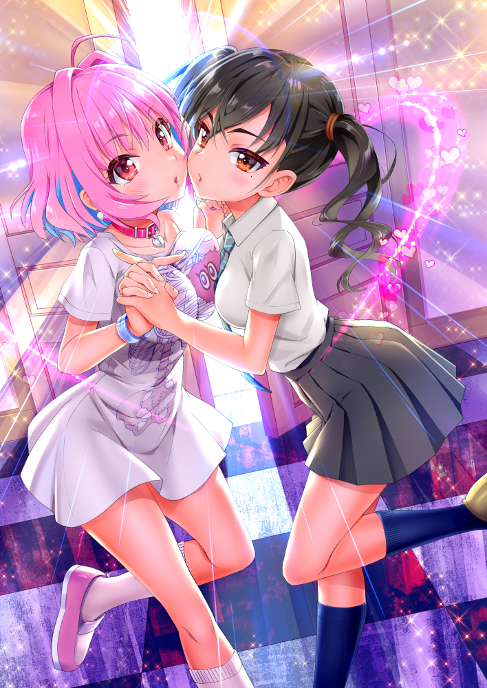 yumemi riamu and sunazuka akira (idolmaster and 1 more) drawn by zless
