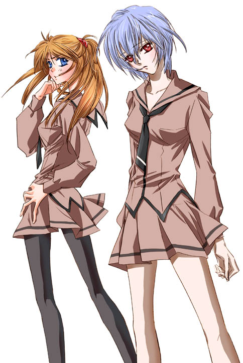 souryuu asuka langley and ayanami rei (neon genesis evangelion and 1 more) drawn by youya_takazawa