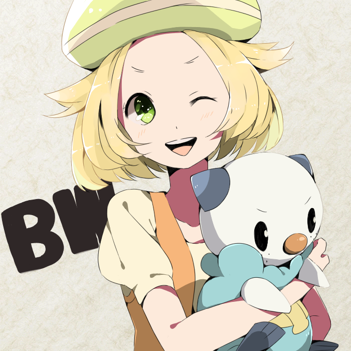 oshawott and bianca (pokemon and 1 more) drawn by kangokun