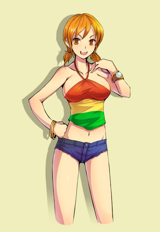nami (one piece and 1 more) drawn by kara_(color)