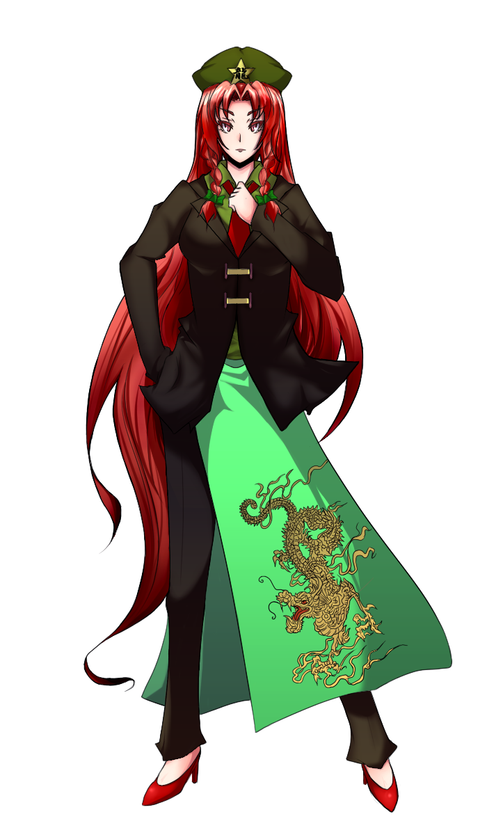 hong meiling (touhou and 2 more) drawn by shippu_(fullpower)