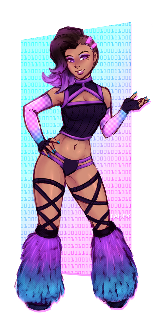 sombra (overwatch and 1 more) drawn by iahfy