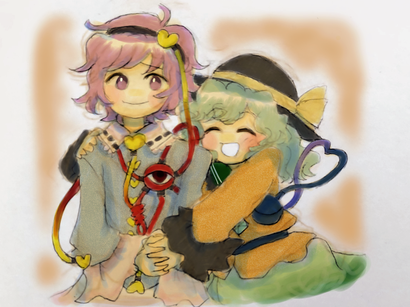 komeiji koishi and komeiji satori (touhou) drawn by uni9_ayako