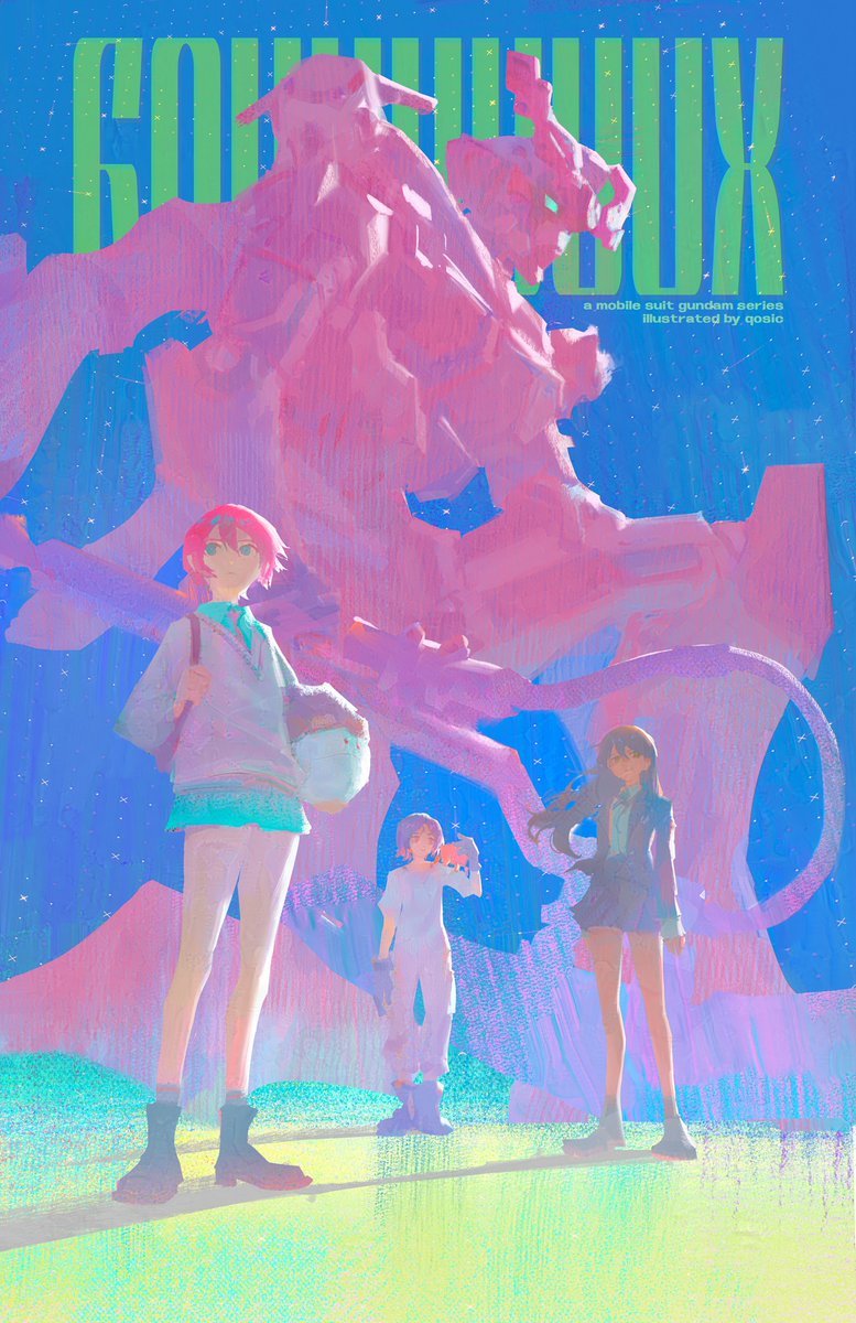 amate yuzuriha, shuji ito, nyaan, conch, and gquuuuuux (gundam and 1 more) drawn by qosic