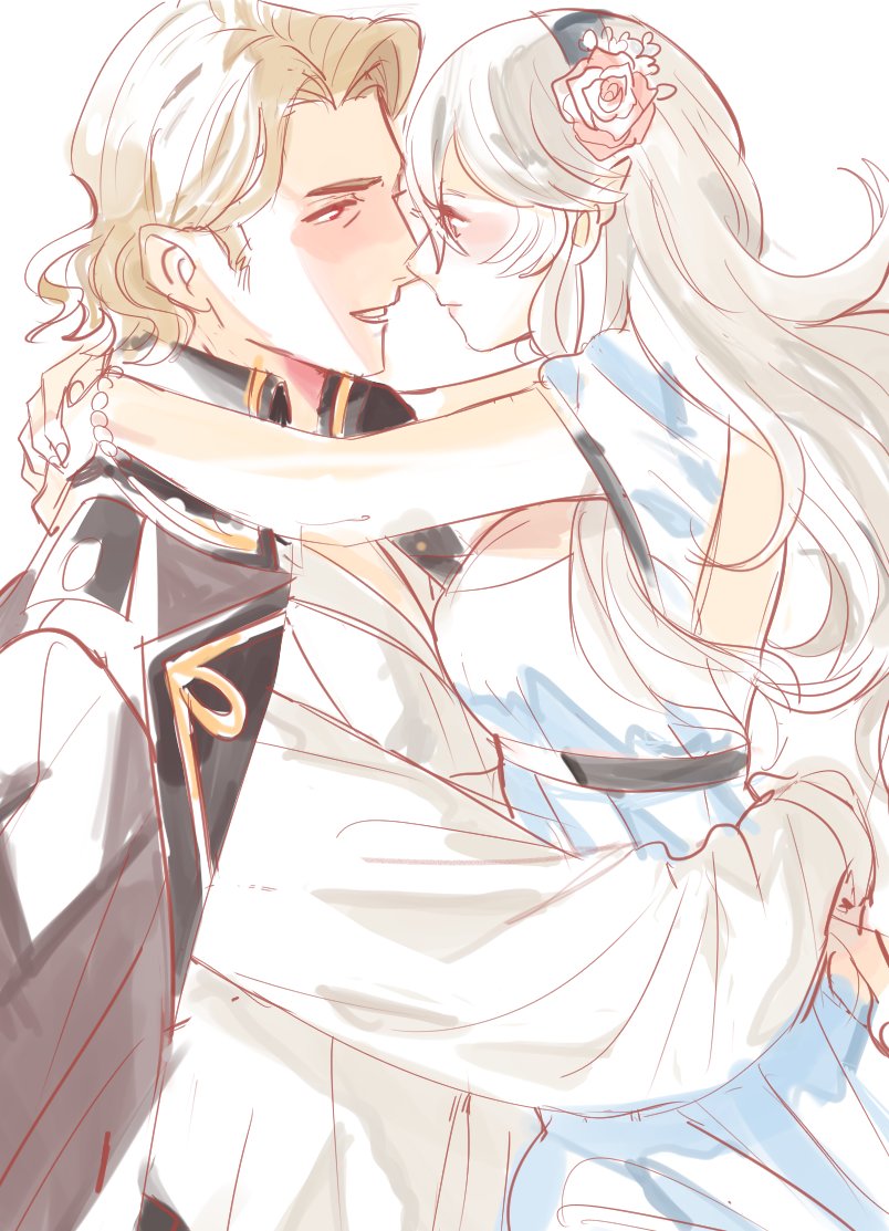 female corrin and xander (fire emblem and 1 more) drawn by shy_(ribboneels)