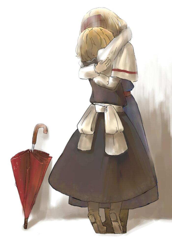 kirisame marisa and alice margatroid (touhou) drawn by menbou_(nonnontako)