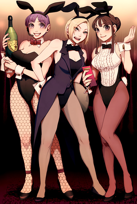 android 18, bulma, and chi-chi (dragon ball and 1 more) drawn by harumaki