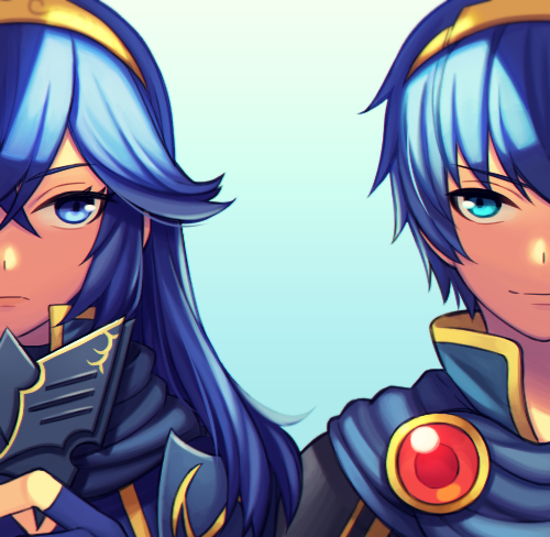 lucina and marth (fire emblem and 1 more) drawn by wusagi2