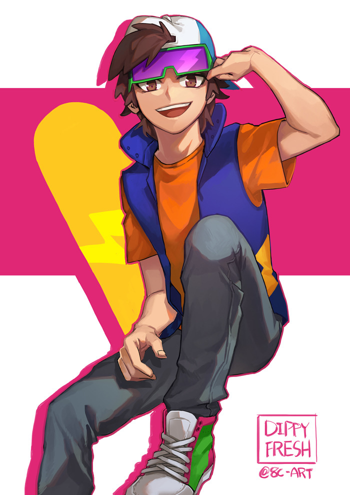 dipper pines and dippy fresh (gravity falls) drawn by 8c