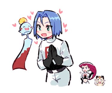 jessie, james, meowth, and chimecho (pokemon) drawn by apple_brk