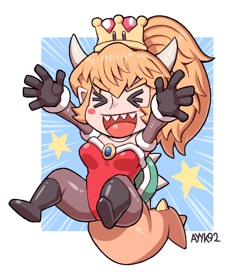 bowsette (mario and 1 more) drawn by ayyk92