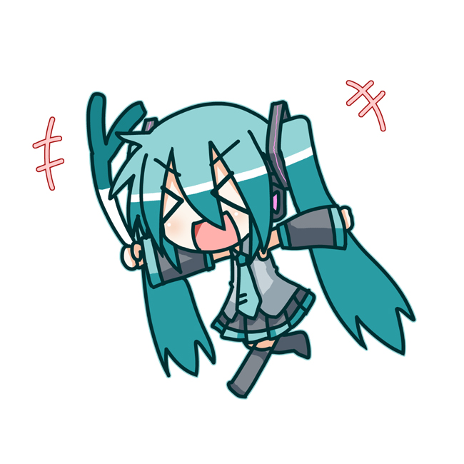 hatsune miku and chibi miku (vocaloid) drawn by minami_(colorful_palette)