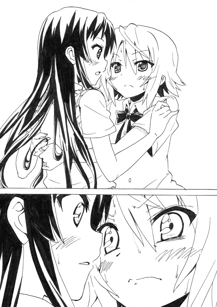 akiyama mio and tainaka ritsu (k-on!) drawn by nome_(nnoommee)