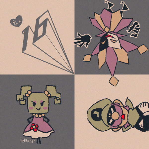 mr. l, mimi, and dimentio (mario and 2 more) drawn by bellhenge