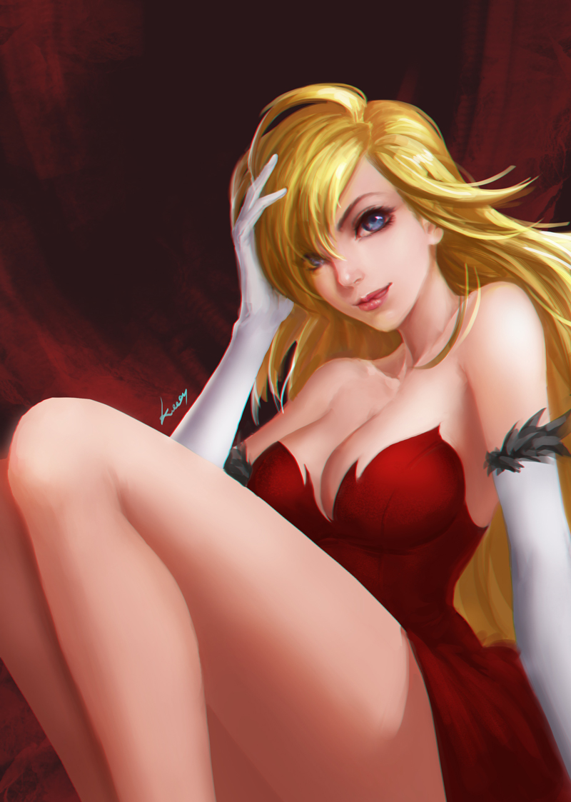 oshino shinobu and kiss-shot acerola-orion heart-under-blade (monogatari) drawn by konoy