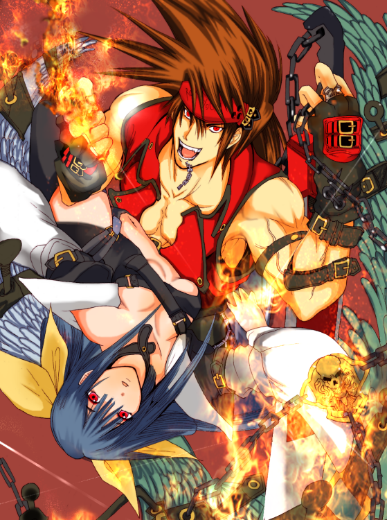 dizzy and sol badguy (guilty gear) drawn by shiina_you_(tomoshibi)