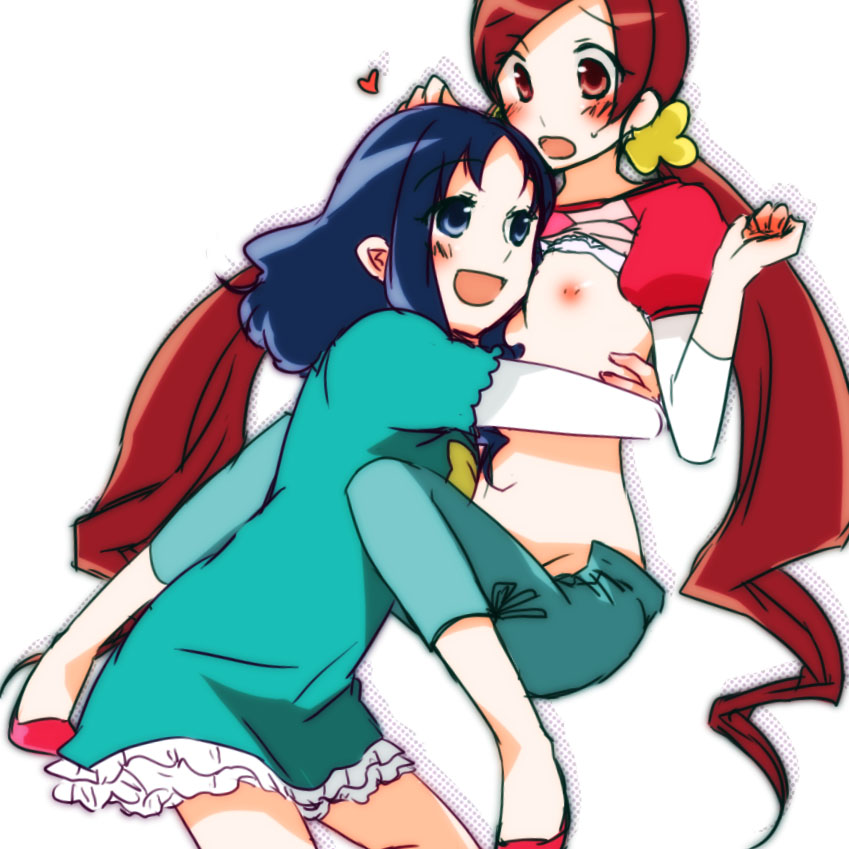 kurumi erika and hanasaki tsubomi (precure and 1 more) drawn by sekihara_umina