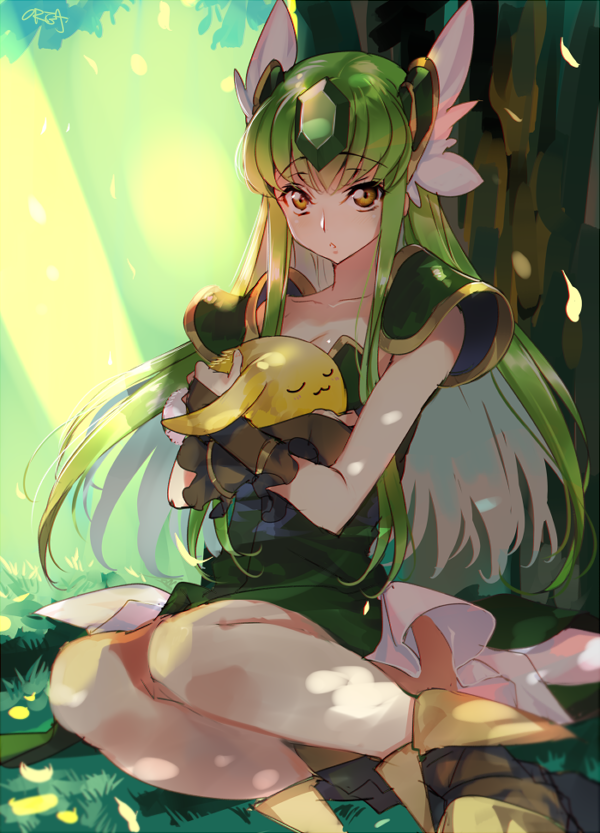 c.c., riesz, and rabite (code geass and 2 more) drawn by creayus