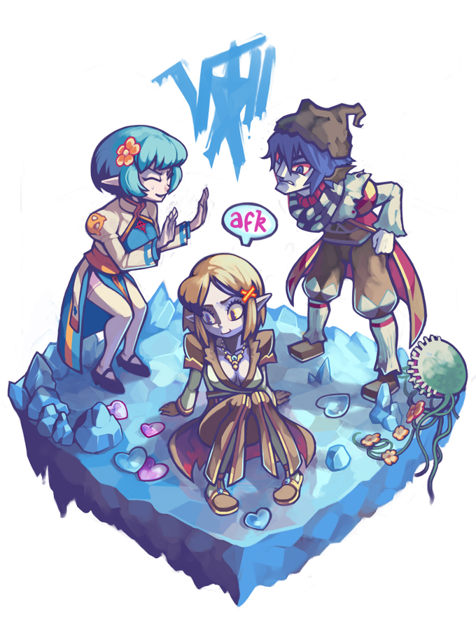 arch bishop, warlock, and minstrel (ragnarok online) drawn by woofycakes