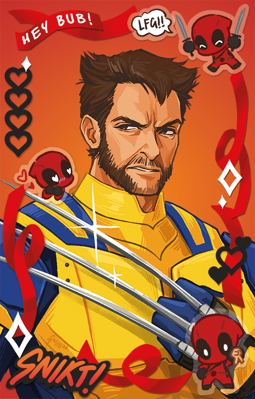 wolverine and deadpool (marvel and 4 more) drawn by gwindows22