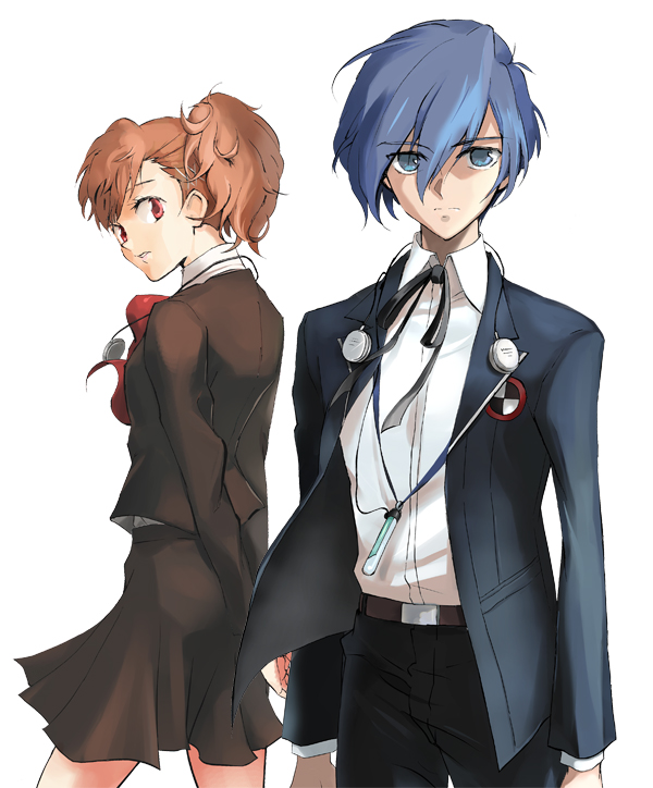 yuuki makoto and shiomi kotone (persona and 2 more) drawn by kabo_(kensousie)
