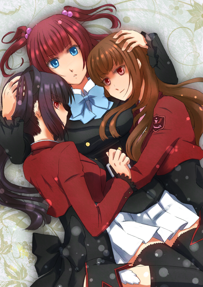 ushiromiya ange, mammon, and belphegor (umineko no naku koro ni) drawn by jairo