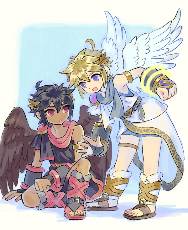pit and dark pit (super smash bros. and 2 more) drawn by nopepe