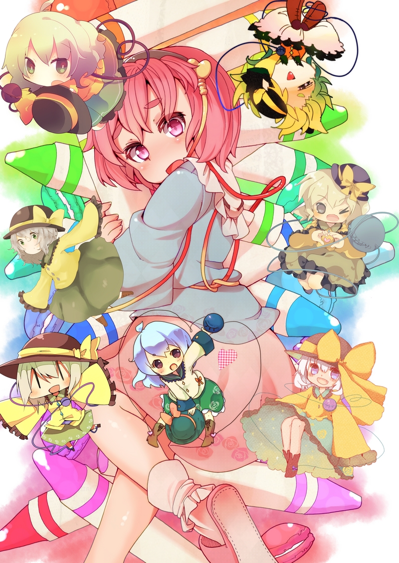komeiji koishi and komeiji satori (touhou) drawn by sacha