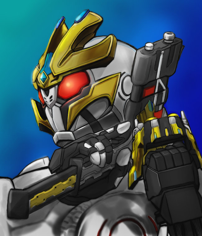 kamen rider ixa (kamen rider and 1 more) drawn by huujyu