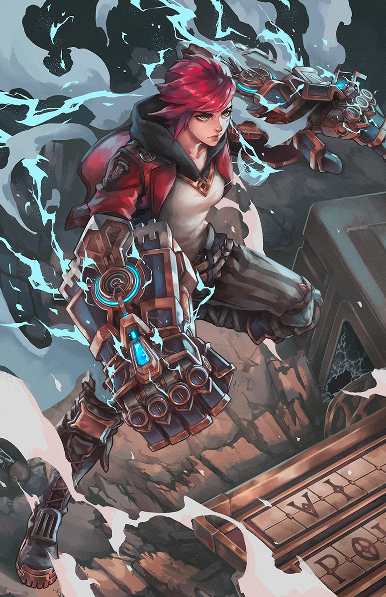 vi and arcane vi (league of legends and 1 more) drawn by hammling