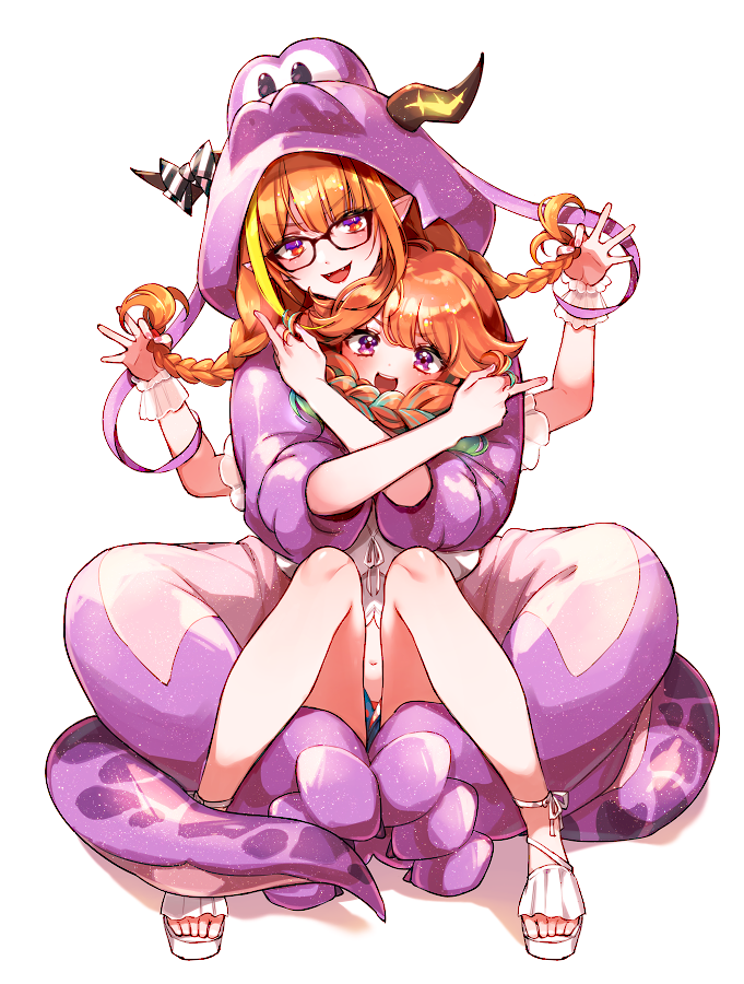 takanashi kiara and kiryu coco (hololive and 1 more) drawn by mamaloni