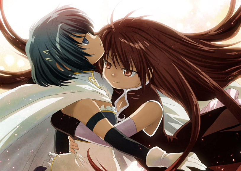 miki sayaka and sakura kyoko (mahou shoujo madoka magica) drawn by ten_(kisako)