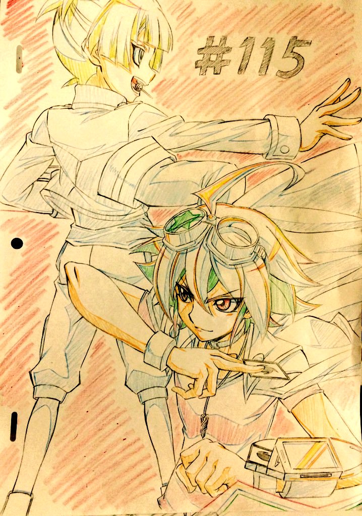 sakaki yuya and shiun'in sora (yu-gi-oh! and 1 more) drawn by hiroki_(vvkagerouvvr2)