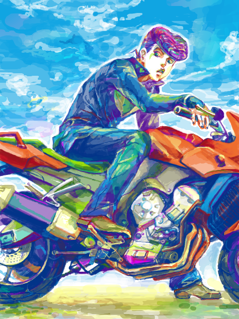 higashikata josuke (jojo no kimyou na bouken and 1 more) drawn by takaho