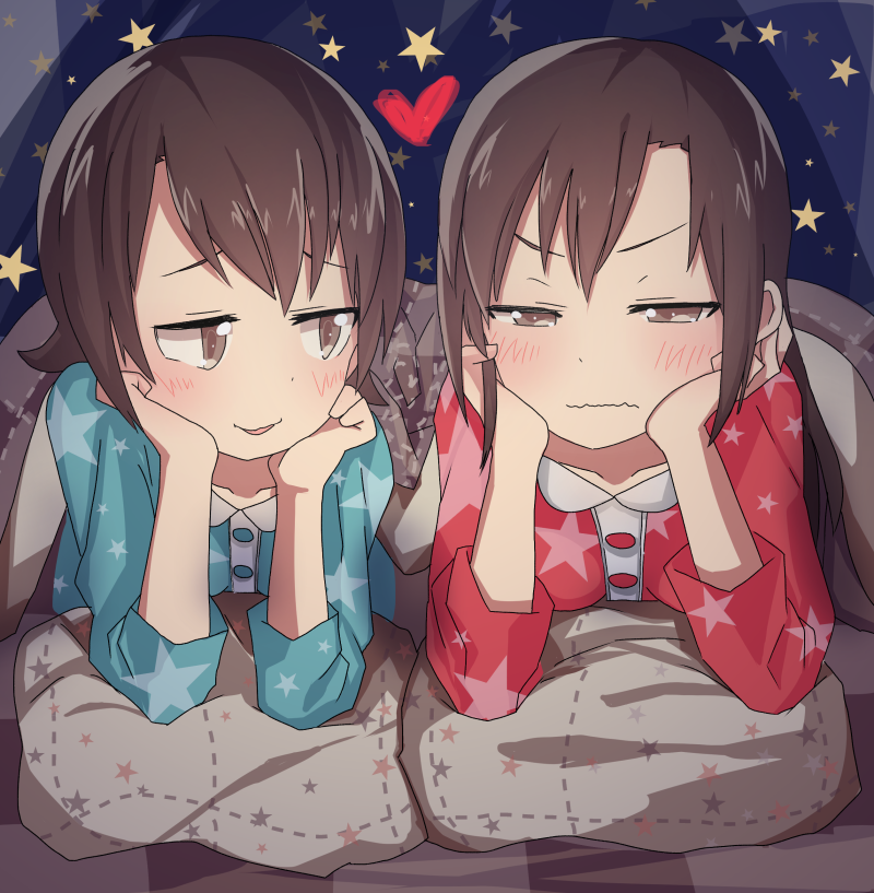 futami mami and futami ami (idolmaster) drawn by laki